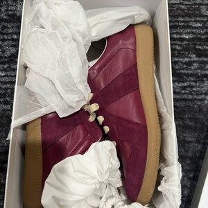 Women's Burgundy Casual Sneakers with Gum Sole